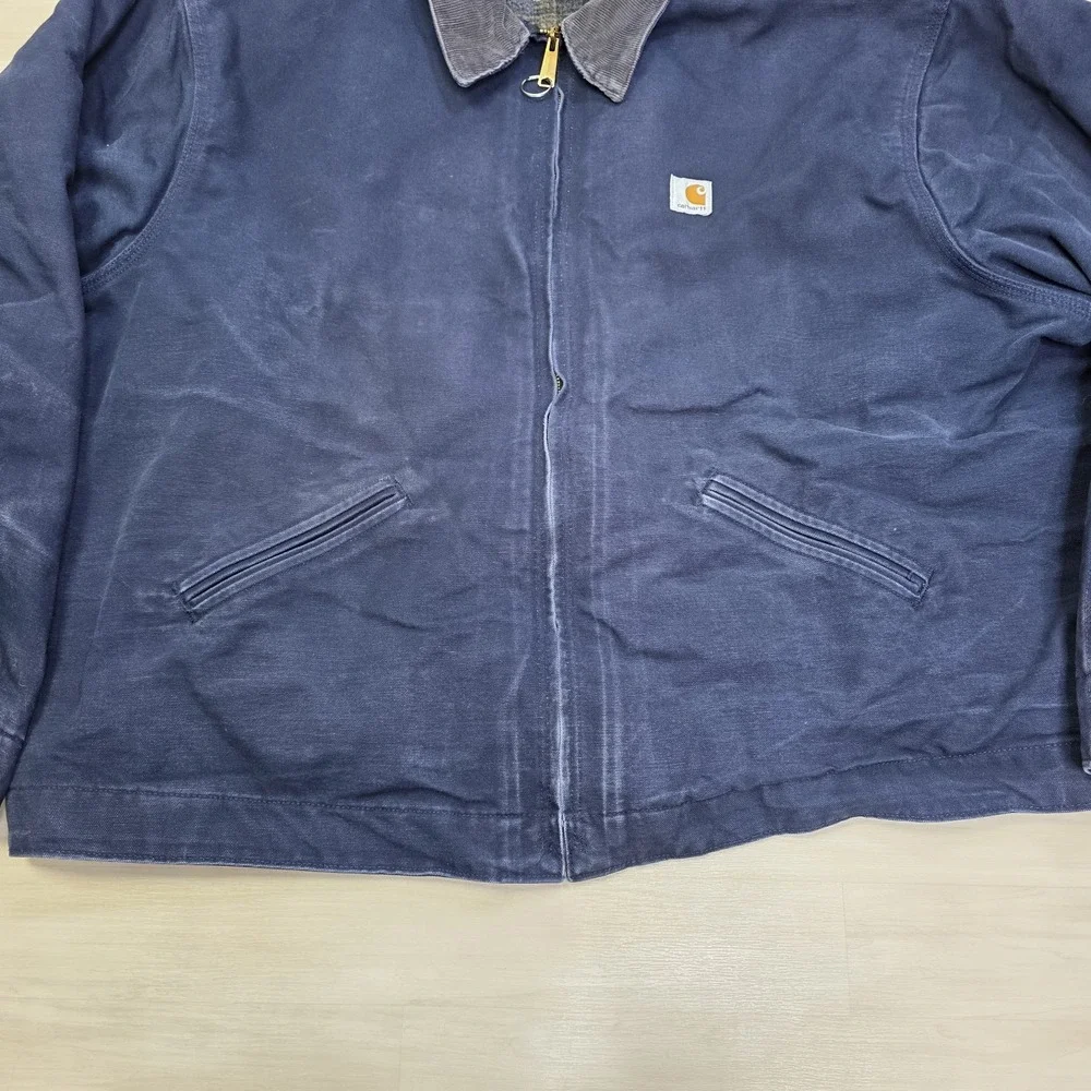 Carhartt Blanket Lined Detroit Jacket Navy Blue Fade J172 DNY Size 4XL‎